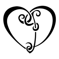 C+D heart tattoo