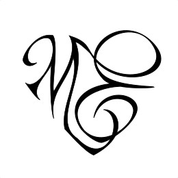 Heart M+E tattoo photo