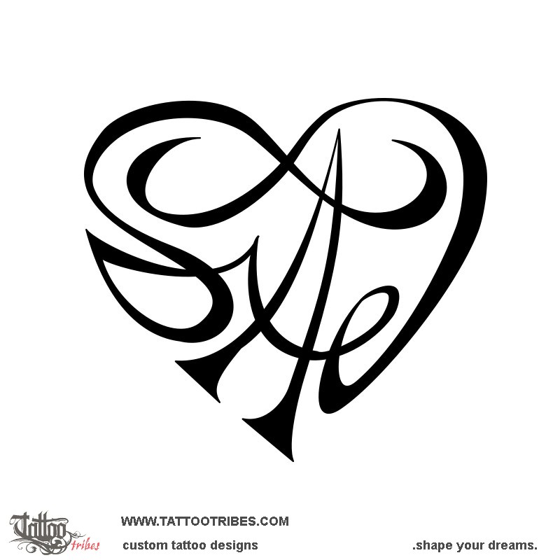 S+A+I heart tattoo: Bond