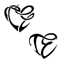 T+E heart tattoo