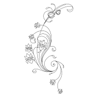 Art Nouveau flowers tattoo