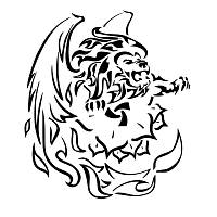 Fire lion tattoo photo