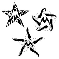 Tribal star + M tattoo