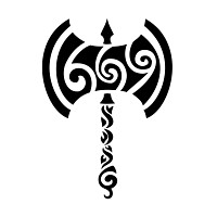 Tribal labrys tattoo