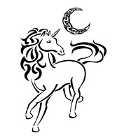 Unicorn and moon tattoo photo