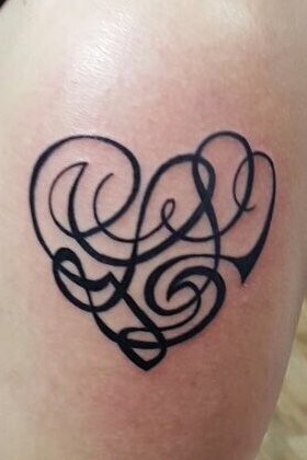 G+L+L heart tattoo