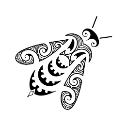 Maori style bee tattoo