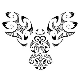 Maori style owl tattoo