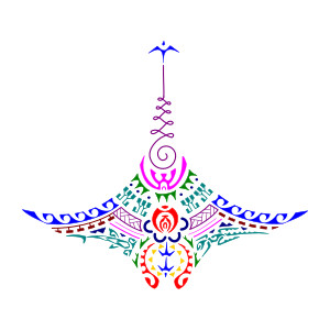 Feminine Polynesian manta for underbreast