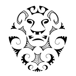 Maori style lion tattoo