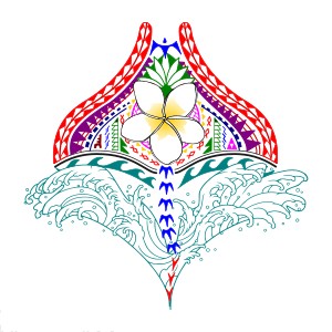 Mixed Polynesian feminine manta ray
tattoo