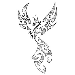 Maori style phoenix tattoo