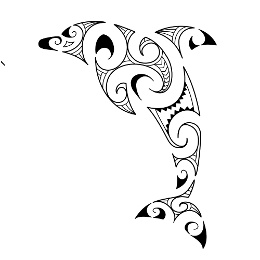 Maori style dolphin tattoo