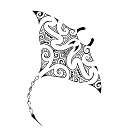 Maori style manta tattoo photo