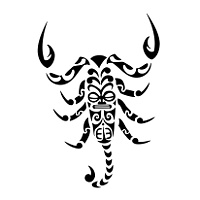 Scorpion Tahiti-styled tattoo