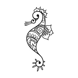 Mehndi seahorse tattoo