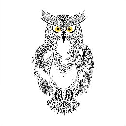 Tribal owl tattoo design