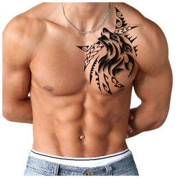 Tribal wolf tattoo photo