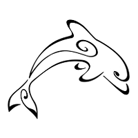 Stylized dolphin tattoo