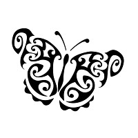 Tribal butterfly tattoo