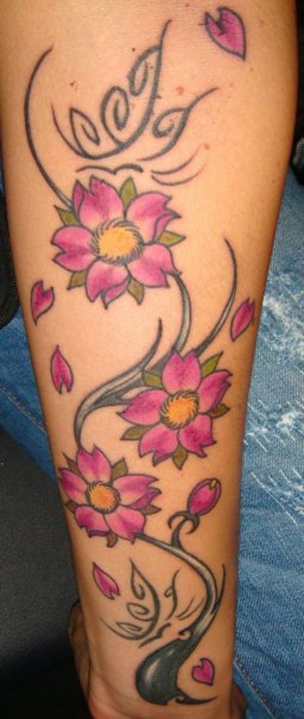 Francesca - Butterfly cherry blossoms tattoo