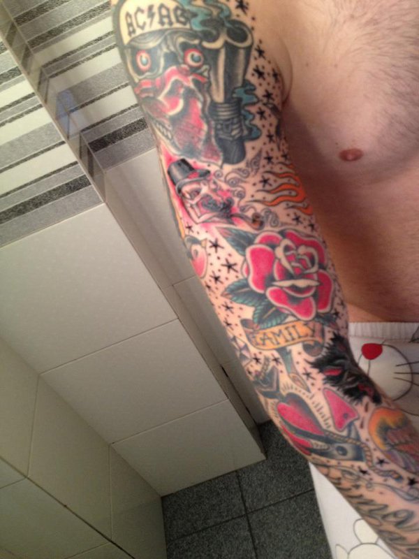 Mattia - Old school sleeve tattoo