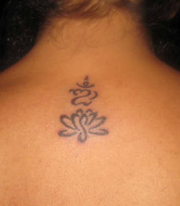 Mili - Lotus and Aum tattoo