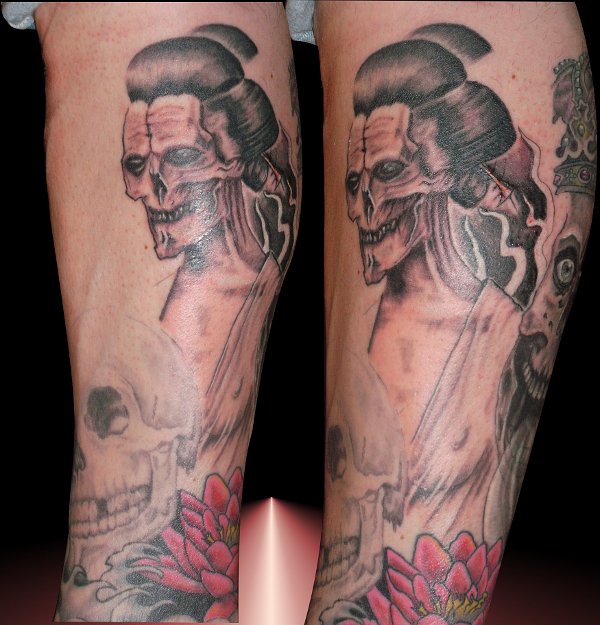 PapaChangoArt - Skull Geisha tattoo photo