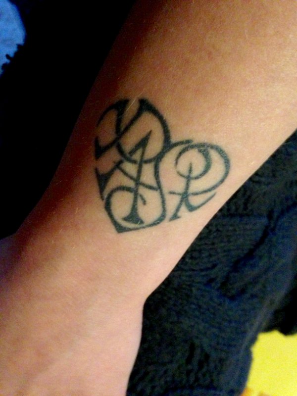 Rachele - P+A+S+R heart tattoo