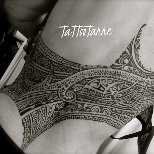 Tanne - Polynesian back tattoo