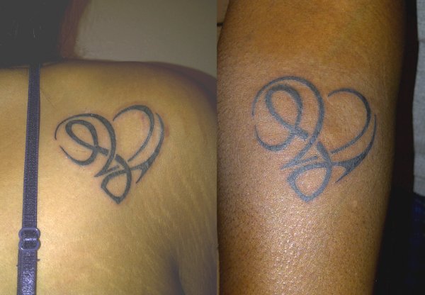 Vena & Luciana - LV heart tattoo